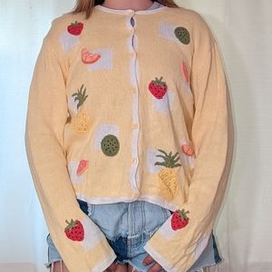 Yellow fruit Cardigan